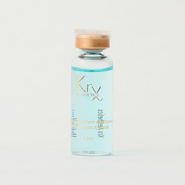 blue liquid skincare serum in a clear vial