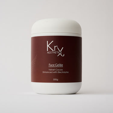face mask in a cylinder container and brown label